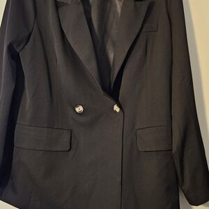 Sophisticated Black Double-Breasted Blazer